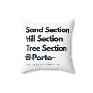 Manhattan Beach Funny Outdoor Throw Pillow