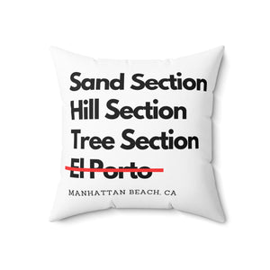 Manhattan Beach Funny Outdoor Throw Pillow