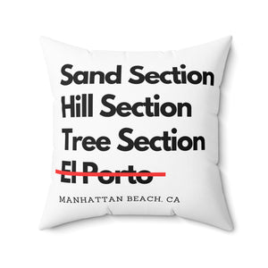 Manhattan Beach Funny Outdoor Throw Pillow