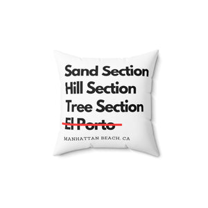 Manhattan Beach Funny Outdoor Throw Pillow