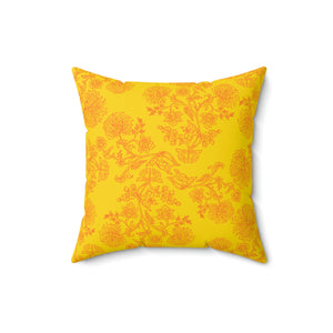 Gold Persian Flower Outdoor Throw Pillow