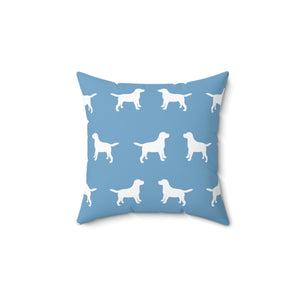 Labrador Blue Outdoor Throw Pillow