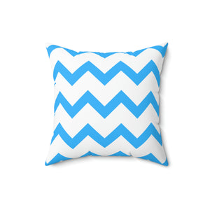 Light Blue Zig Zag Stripe Stripe Outdoor Pillow