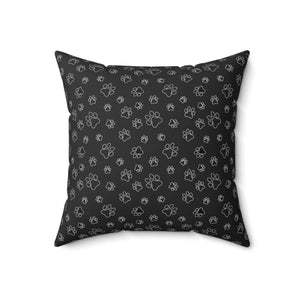 Black Paw Outdoor Throw Pillow