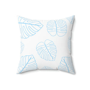 Blue Leaf Outdoor Pillow