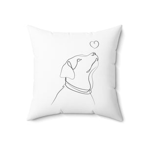 Dog Love Outdoor Throw Pillow