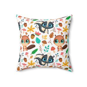 Kid Creatures Outdoor Throw Pillow