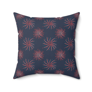 Firework Swirl USA Outdoor Throw Pillow