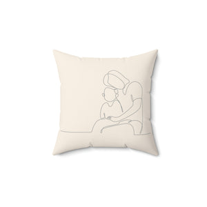 Mother and Child Outdoor Pillow