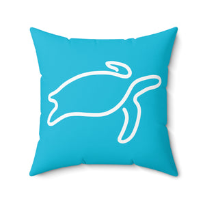 Turquoise Sea Turtle Outdoor Throw Pillow