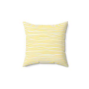 Yellow Hand Lines Outdoor Pillow