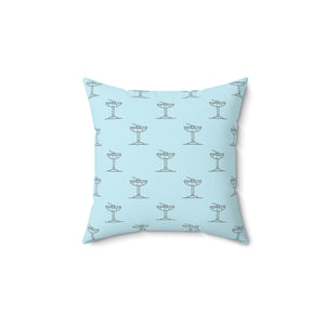 Blue Martini Outdoor Throw Pillow