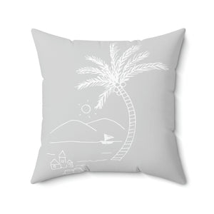 Hand Drawn Palm Tree Outdoor Pillow