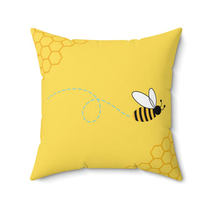 Bee Hive Yellow Outdoor Pillow