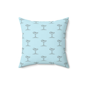 Blue Martini Outdoor Throw Pillow