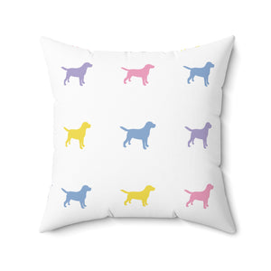 Color Dog Pattern Outdoor Throw Pillow