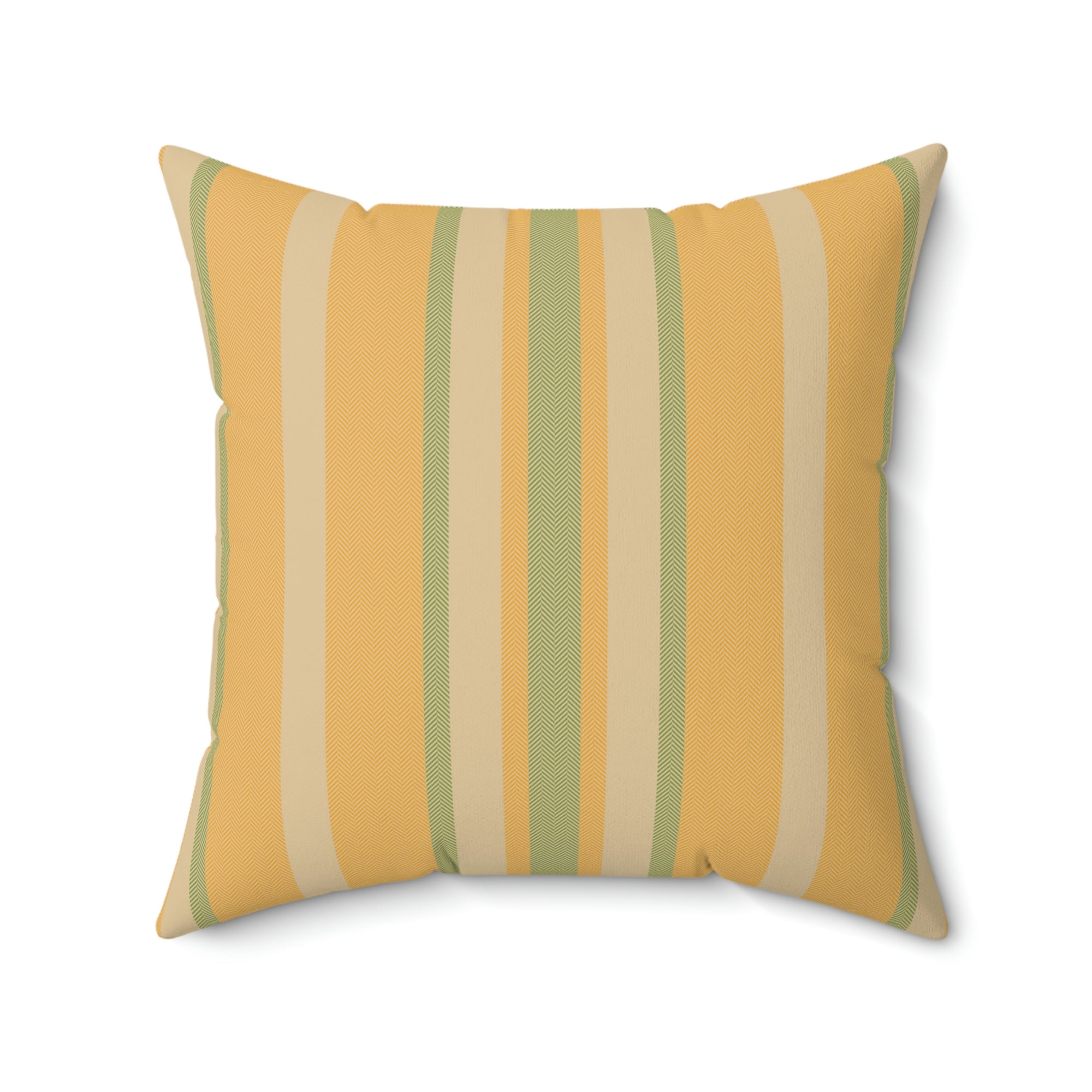 Yellow and Mint Stripe Outdoor Pillow