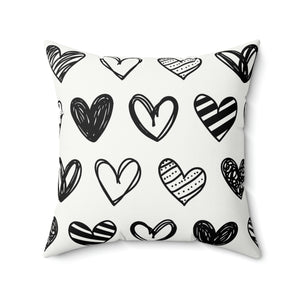 Scribble Heart Outdoor Pillow