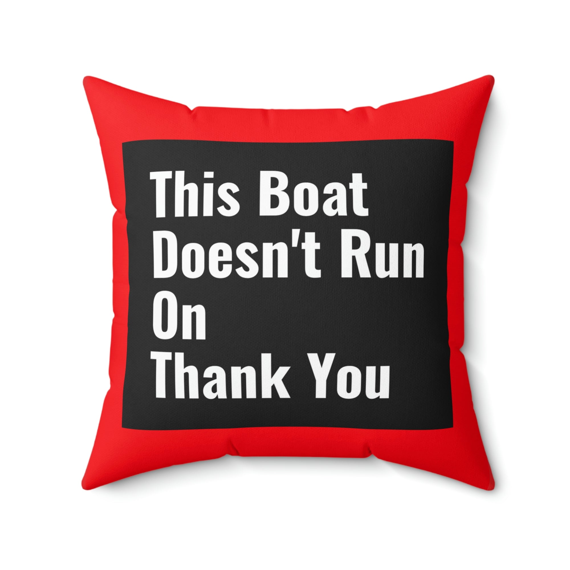 Boat Pillow Thank You Red