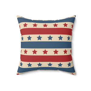 Vintage Stripes USA Outdoor Throw Pillow