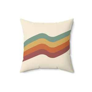 Retro Rainbow 1970 Outdoor Pillow