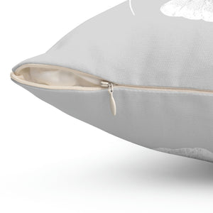 Lobster Grey and White Outdoor Pillow