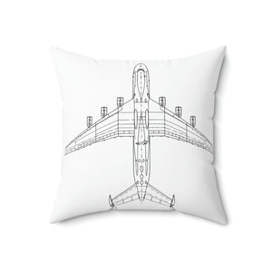 Airplane Black and White Outdoor Pillow