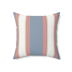 Blue and Red Stripe Outdoor Pillow