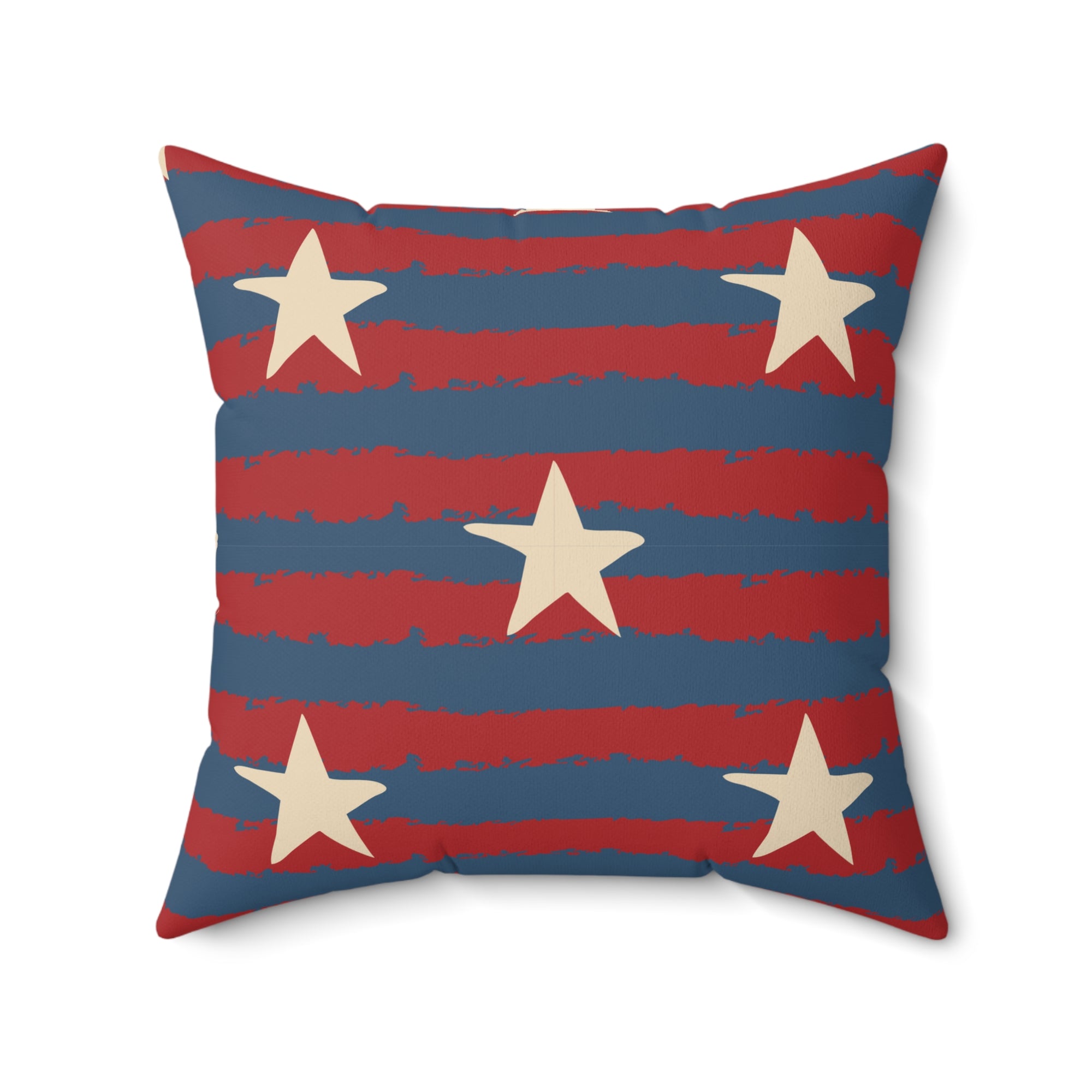 Distressed Stars and Stripes Outdoor Throw Pillow