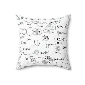 Science Pattern Black and White Outdoor Pillow