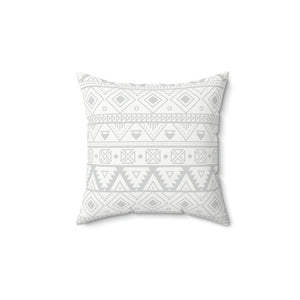 Aztec Grey Pattern Outdoor Throw Pillow