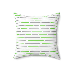 Green and Grey Stripe Outdoor Pillow