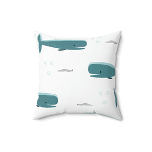 Whale and Fish Outdoor Pillow