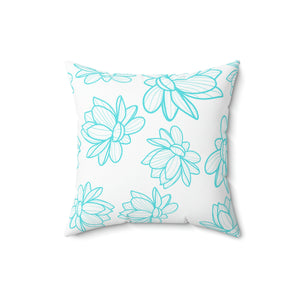 Turquoise Flower Outdoor Pillow