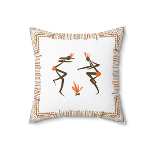 Aztec Dance Outdoor Throw Pillow