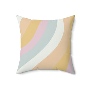 Boho Retro Rainbow Pattern Outdoor Pillow