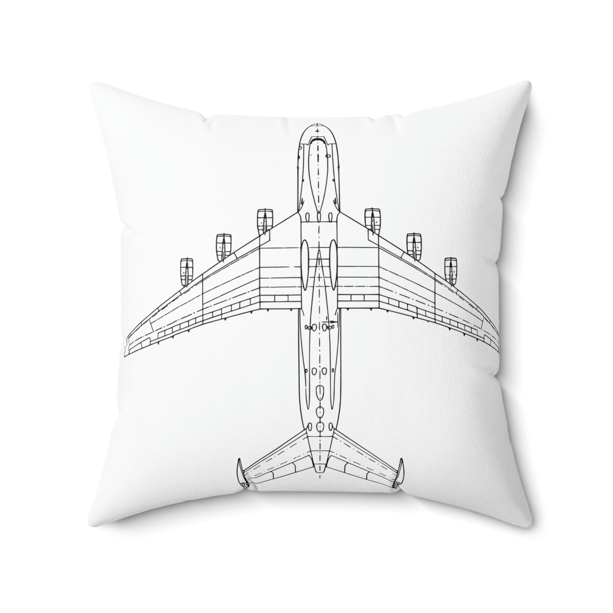 Airplane Black and White Outdoor Pillow