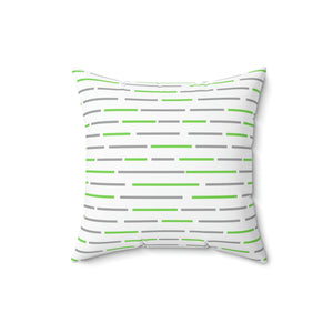 Green and Grey Stripe Outdoor Pillow