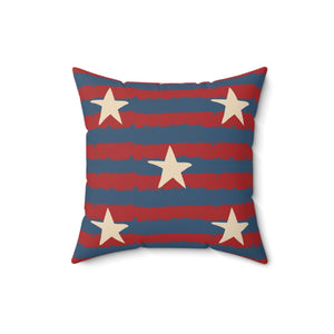 Distressed Stars and Stripes Outdoor Throw Pillow