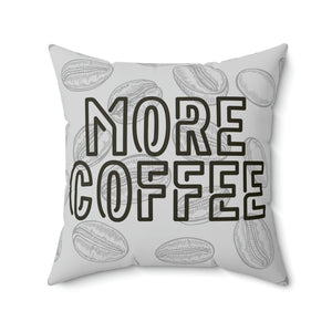 More Coffee Grey and White Outdoor Pillow