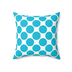 Aqua Blue Green Dots Outdoor Pillow