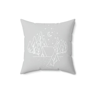 Camping Scene Outdoor Pillows