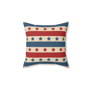 Vintage Stripes USA Outdoor Throw Pillow