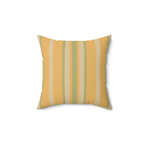 Yellow and Mint Stripe Outdoor Pillow