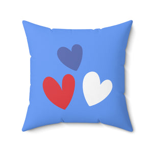 USA Hearts Outdoor Throw Pillow