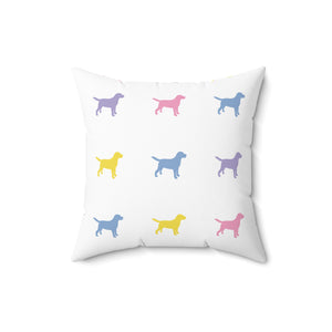 Color Dog Pattern Outdoor Throw Pillow