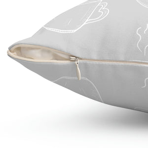 Coffee Grey and White Outdoor Pillow