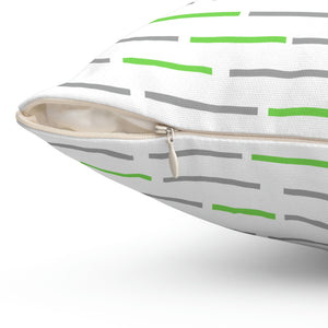 Green and Grey Stripe Outdoor Pillow