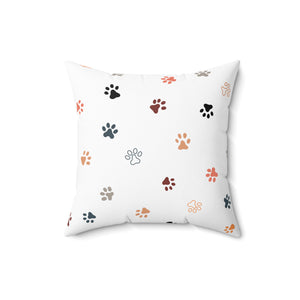 Dog Paw Pattern Outdoor Throw Pillow