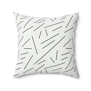 Black and White Lines Outdoor Pillow